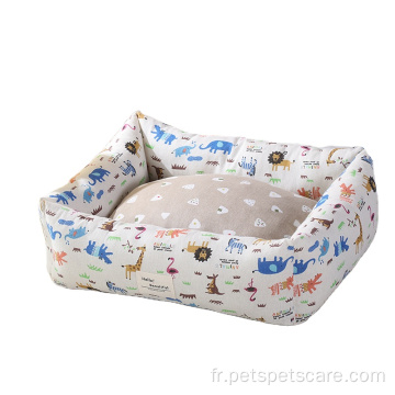 lits de chiens de luxe à rectangle multi-couleurs lavables chauds et chauds